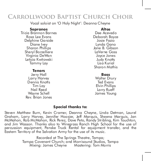 JOY! choir roster