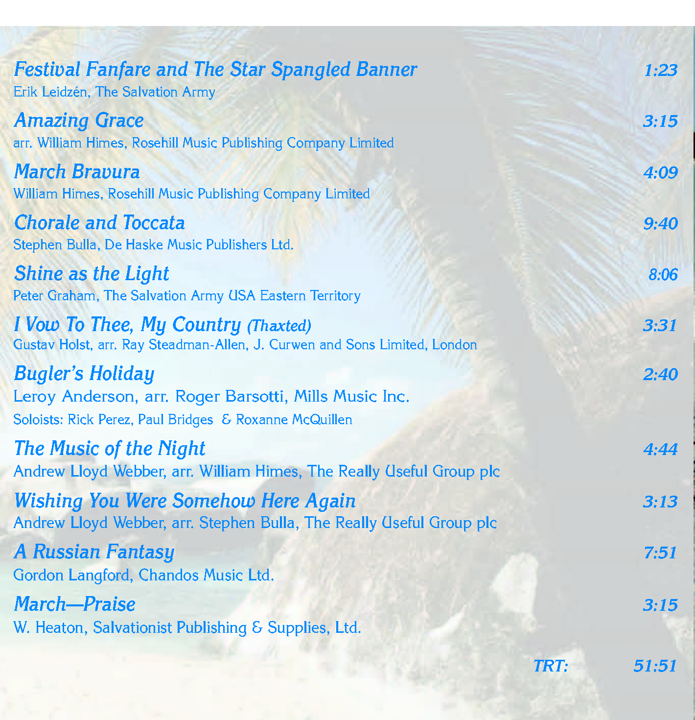 Sunshine and Brass liner notes