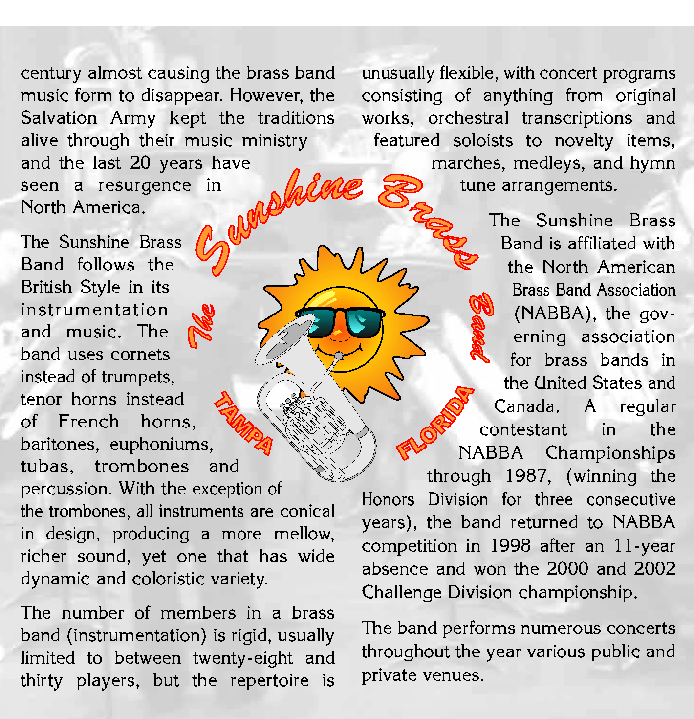 Sunshine and Brass liner notes